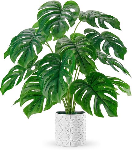 دير روز النباتات الاصطناعية الداخلية كبيرة 28 '' monstera مزيفة مصعى النباتات الداخلية طويلة للمنزل مزرعة غرفة نوم ديكور غرفة المعيشة in Kuwait