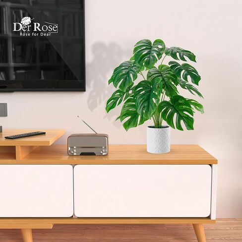 دير روز النباتات الاصطناعية الداخلية كبيرة 28 '' monstera مزيفة مصعى النباتات الداخلية طويلة للمنزل مزرعة غرفة نوم ديكور غرفة المعيشة in Kuwait
