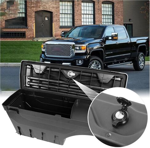 صندوق أدوات الشاحنات Wildwolf لعام 2019-2024 Chevy Silverado 1500/لـ 19-24 GMC Sierra 1500 ، صناديق تخزين منظم الفراش ، وصناديق البقالة المائية المقاومة للماء ، و Cargo Carning Bins Parts Parts l in Saudi Arabia