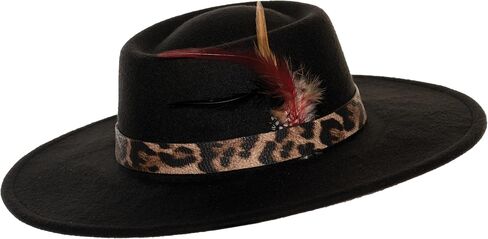 UNDERWRAPS Classic Adult Fedora Hat - Pimp Hat for Halloween, Leopard Print Band, 80s Gangster, Men's & Women's Fedora in Saudi Arabia