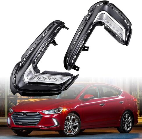 Astra Depot Lever Led LED DRL DENTY RUNTY LIGHT LAMP مع إشارة دوران متتابع متوافقة مع Hyundai Elantra 6th Gen 2016-2018 in Saudi Arabia