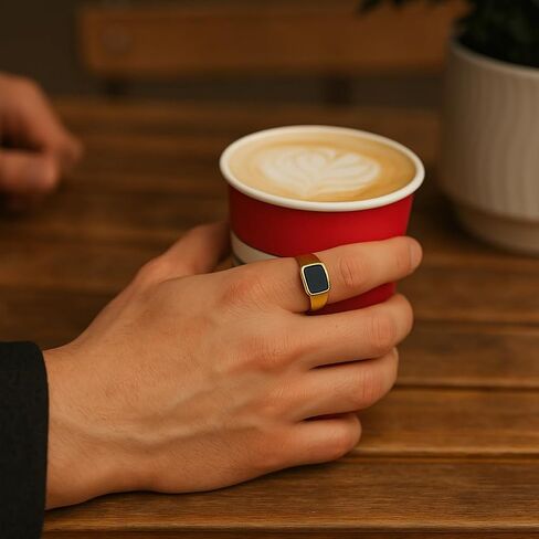 Forge & Foundry Men's Stainless Steel and Black Onyx Gemstone Signet Ring | The Gentleman's Ring in Saudi Arabia
