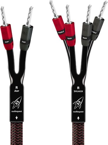 كابل مكبر الصوت Audioquest Rocket 33 من Single-to-BiWire Bananas - فردي (8.0 قدم) in Saudi Arabia