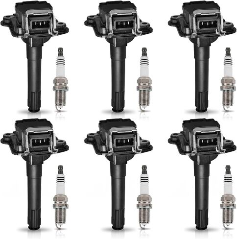 ENA Ignition Coil Pack and Platinum Spark Plug Set of 6 Compatible with Audi Volkswagen 1997-2000 A4 A8 Quattro L4 1.8L 2000-2002 A6 Quattro 2.7L V6 2002-2005 Golf Replacement for UF290 in Saudi Arabia