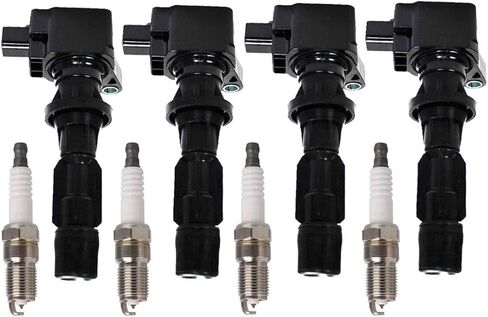 مجموعة ENA من 4 قابس شرارة Iridium و 4 اشتعال لفائف الاشتعال متوافقة مع Ford Mercury 2006 2007 2009 2009 Fusion Milan 2.3L استبدال UF516 SP530 in Saudi Arabia