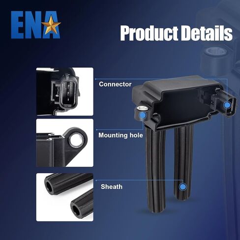ENA مجموعة من 8 اشتعال ملف Coil Pack 16 شرارة التوافق مع Chrysler Dodge Jeep Ram 1500 2500 3500 300 Charger Durango Magnum Commander Aspen Grand Cherokee 2006-2008 5.7 6.1 V8 استبدال# UF504 570 in Kuwait