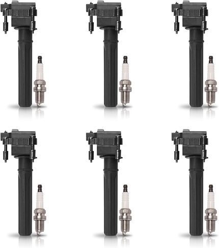 مجموعة ENA من 6 ملفات الاشتعال و Iridium Spark Plug 2000 2001 2002 2003 2004 2005 متوافقة مع Chrysler Dodge Concorde 300 Intrepid LHS Pacifica Prowler Magnum 2.7L 3.2L 3.5L لـ UF269 UF395 in Kuwait