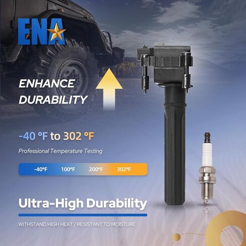 مجموعة ENA من 6 ملفات الاشتعال و Iridium Spark Plug 2000 2001 2002 2003 2004 2005 متوافقة مع Chrysler Dodge Concorde 300 Intrepid LHS Pacifica Prowler Magnum 2.7L 3.2L 3.5L لـ UF269 UF395 in Kuwait