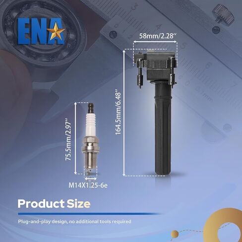 مجموعة ENA من 6 ملفات الاشتعال و Iridium Spark Plug 2000 2001 2002 2003 2004 2005 متوافقة مع Chrysler Dodge Concorde 300 Intrepid LHS Pacifica Prowler Magnum 2.7L 3.2L 3.5L لـ UF269 UF395 in Kuwait