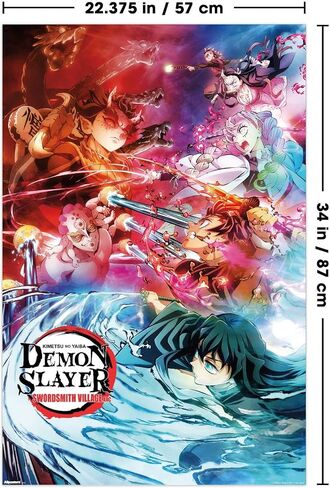 Trends International Demon Slayer: Swordsmith Village - Key Art 2 Wall Poster, 34L x 22.4W, Unframed Version in Saudi Arabia