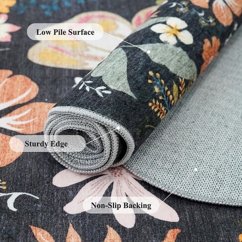 المدخل القابل للغسل 2x4 البساط الأزهار: عدادات منخفضة من الصلاحين السجاد غير القابل للبقع للبقع للدخول المطبخ المطبخ ناعم ديكور المنزل رقيقة. in Kuwait