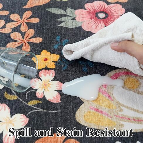 المدخل القابل للغسل 2x4 البساط الأزهار: عدادات منخفضة من الصلاحين السجاد غير القابل للبقع للبقع للدخول المطبخ المطبخ ناعم ديكور المنزل رقيقة. in Kuwait