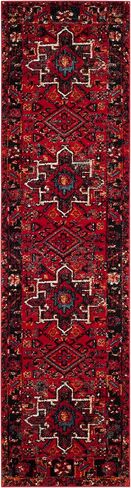SAFAVIEH Vintage Hamadan Collection Runner Rug - 2'3" x 6', Red & Multi, Oriental Traditional Persian Design, Non-Shedding & Easy Care, Ideal for High Traffic Areas in Living Room, Bedroom (VTH211A) in Saudi Arabia