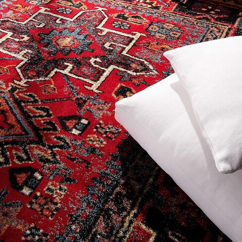 SAFAVIEH Vintage Hamadan Collection Runner Rug - 2'3" x 6', Red & Multi, Oriental Traditional Persian Design, Non-Shedding & Easy Care, Ideal for High Traffic Areas in Living Room, Bedroom (VTH211A) in Saudi Arabia