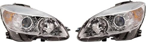 المصابيح الأمامية Garage-Pro زوج التجميع لمرسيدس بنز C300 2008-2011 ، C350 هالوجين ، مع المصابيح ، CAPA للنماذج بدون حزمة الإضاءة والمتميزة ، التي تم بناؤها من 09 فبراير 2008 in Saudi Arabia