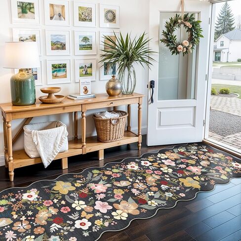 المدخل القابل للغسل 2x4 البساط الأزهار: عدادات منخفضة من الصلاحين السجاد غير القابل للبقع للبقع للدخول المطبخ المطبخ ناعم ديكور المنزل رقيقة. in Kuwait