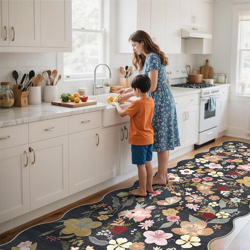 المدخل القابل للغسل 2x4 البساط الأزهار: عدادات منخفضة من الصلاحين السجاد غير القابل للبقع للبقع للدخول المطبخ المطبخ ناعم ديكور المنزل رقيقة. in Kuwait
