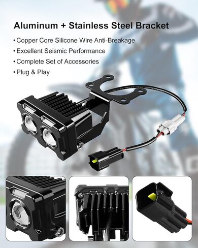 Upgrade Headlight Kit Fits for Talaria Sting R MX4 Sur-Ron Segway X260, Square Lamp Shell, Plug and Play Motorcycle LED Front Light with Adjustable Bracket & Adapter Harness in Kuwait
