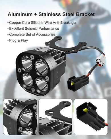 Upgrade Headlight Kit Fits for Talaria Sting R MX4 Sur-Ron Segway X260, Square Lamp Shell, Plug and Play Motorcycle LED Front Light with Adjustable Bracket & Adapter Harness in Kuwait