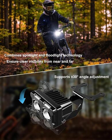 Upgrade Headlight Kit Fits for Talaria Sting R MX4 Sur-Ron Segway X260, Square Lamp Shell, Plug and Play Motorcycle LED Front Light with Adjustable Bracket & Adapter Harness in Kuwait