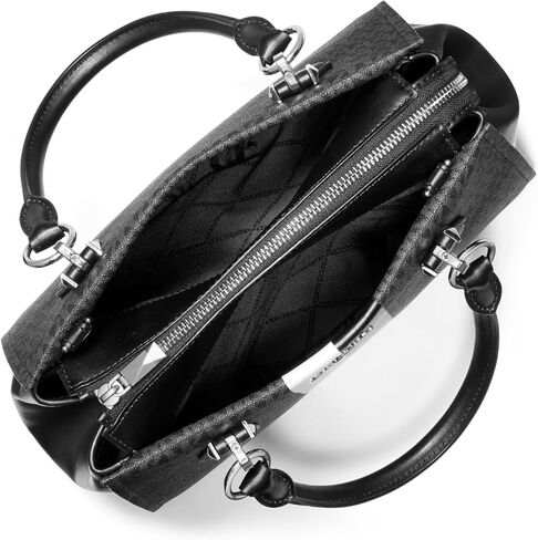 Michael Kors Marilyn Medium Satchel, Optic White/Aluminum in Saudi Arabia