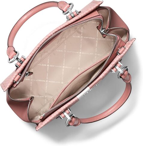 Michael Kors Marilyn Medium Satchel, Optic White/Aluminum in Saudi Arabia