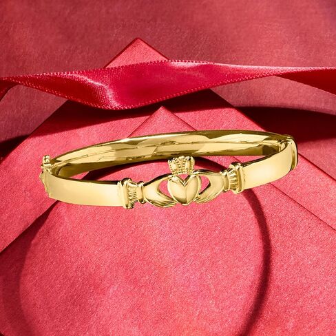 Ross-Simons 18kt Gold Over Sterling Claddagh Bangle Bracelet in Saudi Arabia