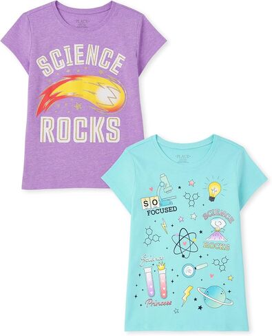 The Children's Place Girls' School Days Short Sleeve Graphic T-Shirts,multipacks in Saudi Arabia