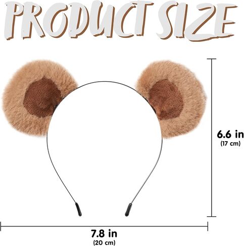 Spooktacular Creations Bear Ear Headband for Adults Kids, Brown Movable Headwears for Halloween Bear Costume Accessories, Soft Toddler Animal Ear for Women Washing Face Cosplay Party in Saudi Arabia