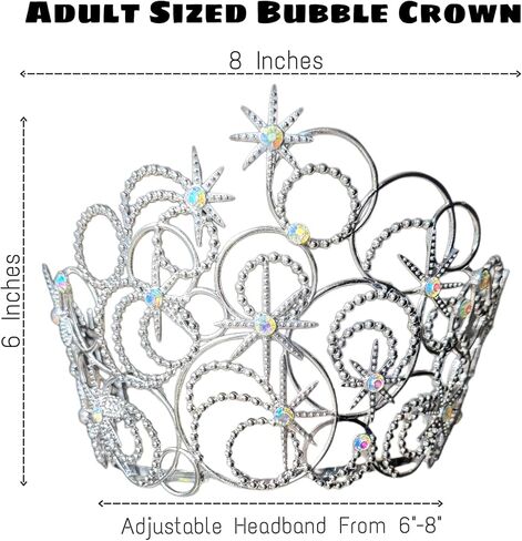 Glinda Wicked Bubble Crown Adult Sized Tiara 6" in Saudi Arabia