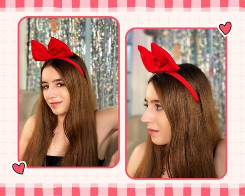 Ds.Distictive Style Red Bow Hair Band Banddress ، وملحقات الشعر للحفلات والتشكيل in Kuwait
