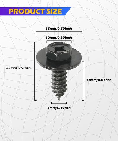 10PCS Fender Screws,Car Accessories Bumper Screws,Splash Shield Screw,Bumper Cover Under Cover Grill Tapping Screw Fastener,Suitable for RAV4,ES,GS,LS,RX,Replacement #90159-60498 in Saudi Arabia