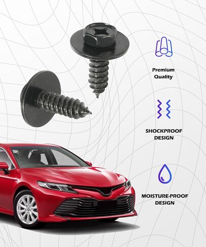 10PCS Fender Screws,Car Accessories Bumper Screws,Splash Shield Screw,Bumper Cover Under Cover Grill Tapping Screw Fastener,Suitable for RAV4,ES,GS,LS,RX,Replacement #90159-60498 in Saudi Arabia