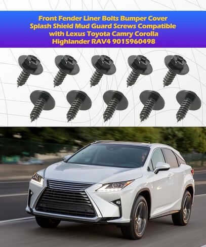10PCS Fender Screws,Car Accessories Bumper Screws,Splash Shield Screw,Bumper Cover Under Cover Grill Tapping Screw Fastener,Suitable for RAV4,ES,GS,LS,RX,Replacement #90159-60498 in Saudi Arabia