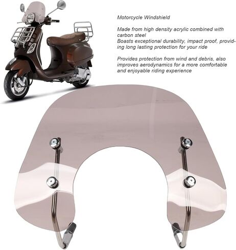 Wind Deflector Windscreen Windshield Replacement for Primavera 50 125 150 High Density Acrylic Carbon Steel Mounting Hardware Universal Fit (Dark Brown) in Saudi Arabia