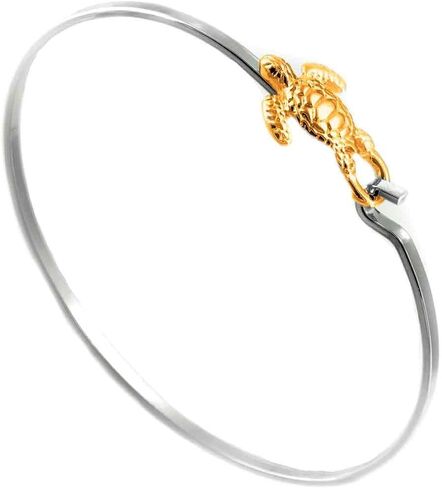 Sea Turtle Bracelet - Latch Cuff TwoTone in Kuwait