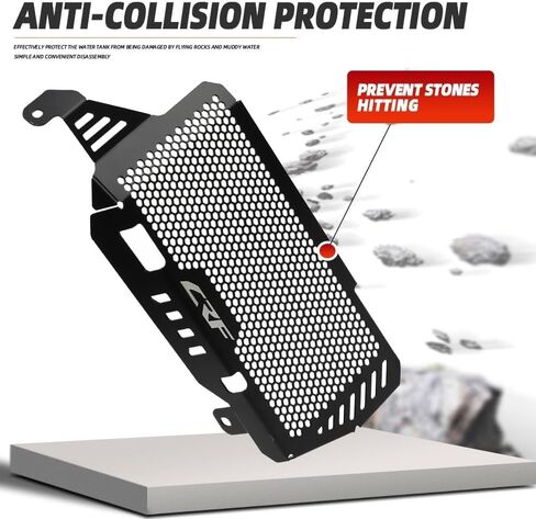 إكسسوارات دراجة نارية من الفولاذ المقاوم للصدأ واقي الرادياتير متوافقة مع CRF 300 L CRF300L 2023 2022 2021 ، أسود in Kuwait