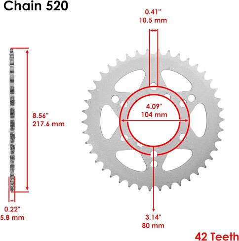 سلسلة محرك Caltric و Sprockets Kit متوافقة مع Polaris Trail Blazer 250 1995-1999 in Saudi Arabia