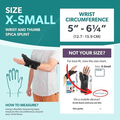 BraceAbility Wrist and Thumb Spica Splint - De Quervain's Tenosynovitis Long Forearm Cast Stabilizer for Tendonitis, Sprains, Thumb Brace for Arthritis Pain and Support - (S Right Hand) in Saudi Arabia