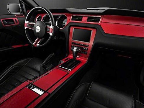 SEC10 Dash Overlay Kit in Red Carbon Fiber Impressive Interior Styling Upgrade Fits Mustang 2005-2009 in Saudi Arabia