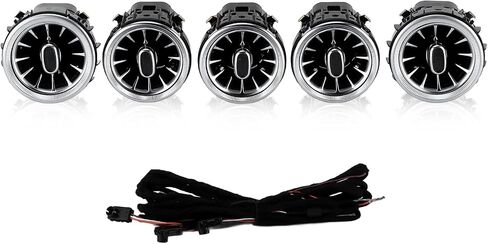 تنفيس الهواء التوربيني ، 5 PCS 3 ملون LED توربين الهواء تنفيس أدوات الضوء المحيط بديل لـ -Benz C-Class W205 C205 لـ GLC-Class X253 C253 Pre-Facelift 2015-2018 in Saudi Arabia