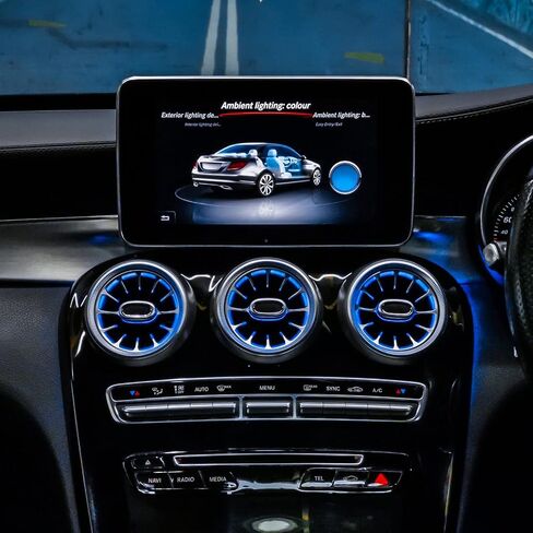 تنفيس الهواء التوربيني ، 5 PCS 3 ملون LED توربين الهواء تنفيس أدوات الضوء المحيط بديل لـ -Benz C-Class W205 C205 لـ GLC-Class X253 C253 Pre-Facelift 2015-2018 in Saudi Arabia