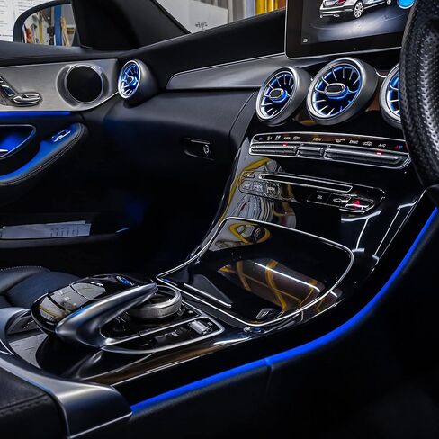 تنفيس الهواء التوربيني ، 5 PCS 3 ملون LED توربين الهواء تنفيس أدوات الضوء المحيط بديل لـ -Benz C-Class W205 C205 لـ GLC-Class X253 C253 Pre-Facelift 2015-2018 in Saudi Arabia