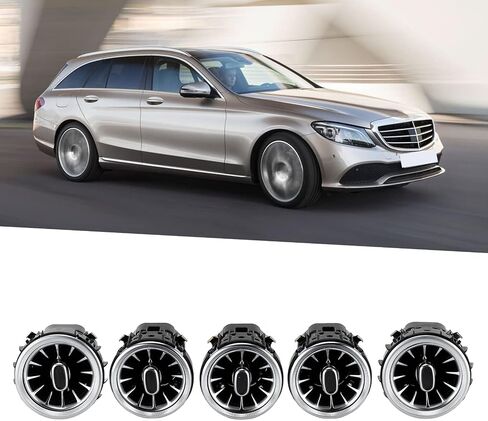 تنفيس الهواء التوربيني ، 5 PCS 3 ملون LED توربين الهواء تنفيس أدوات الضوء المحيط بديل لـ -Benz C-Class W205 C205 لـ GLC-Class X253 C253 Pre-Facelift 2015-2018 in Saudi Arabia