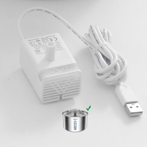 مضخة بديلة لـ 102 أوقية من النافورة Pet Fountain Cat Fountain Dofenser Water Water Supenser Ultra Healt Long Long عمر مضخة ، كابل USB ، مصابيح LED البيضاء in Saudi Arabia
