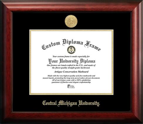 صور الحرم الجامعي MI999GEGED CENTRAL MICHIGAN FRAMED DIPLOMA Frame ، 8.5 "× 11" ، الذهب in Saudi Arabia
