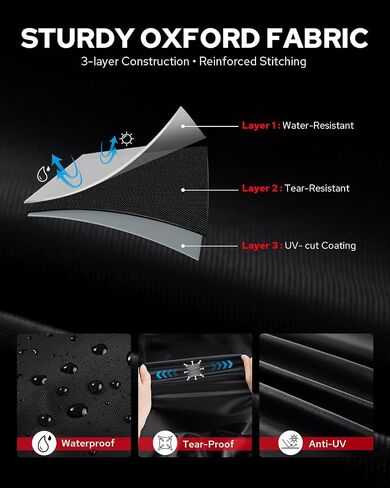 Benlari Motorcycle Cover Waterproof Outdoor, Heavy Duty Motorcycle Cover, Universal All Season Protection Night Reflective with Lock-Holes American Flag Fits up to 104" Motorcycles Vehicle Cover in Saudi Arabia