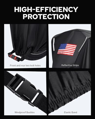 Benlari Motorcycle Cover Waterproof Outdoor, Heavy Duty Motorcycle Cover, Universal All Season Protection Night Reflective with Lock-Holes American Flag Fits up to 104" Motorcycles Vehicle Cover in Saudi Arabia