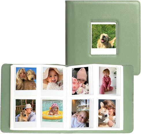 CAIYOULE 288 Pockets Photo Album for Polaroid Now/600/i-Type, PU Leather Album for Fujifilm Instax Wide 400/300/210, 4.25x3.48" Film Photo, for Instax/Polaroid Wide series, Green in Saudi Arabia