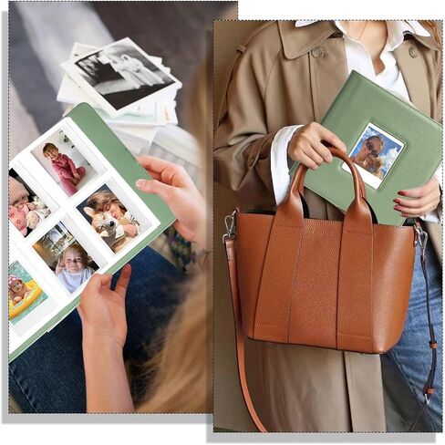 CAIYOULE 288 Pockets Photo Album for Polaroid Now/600/i-Type, PU Leather Album for Fujifilm Instax Wide 400/300/210, 4.25x3.48" Film Photo, for Instax/Polaroid Wide series, Green in Saudi Arabia